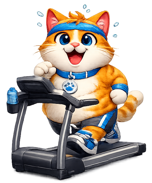 Cat on treadmill